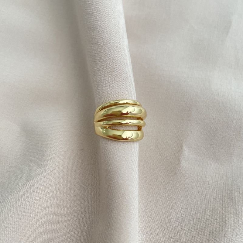 Piercing fake quatro linhas folheado a ouro 18k