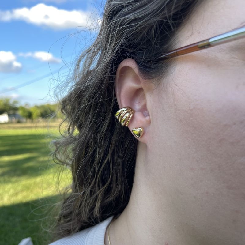 Piercing fake quatro linhas folheado a ouro 18k