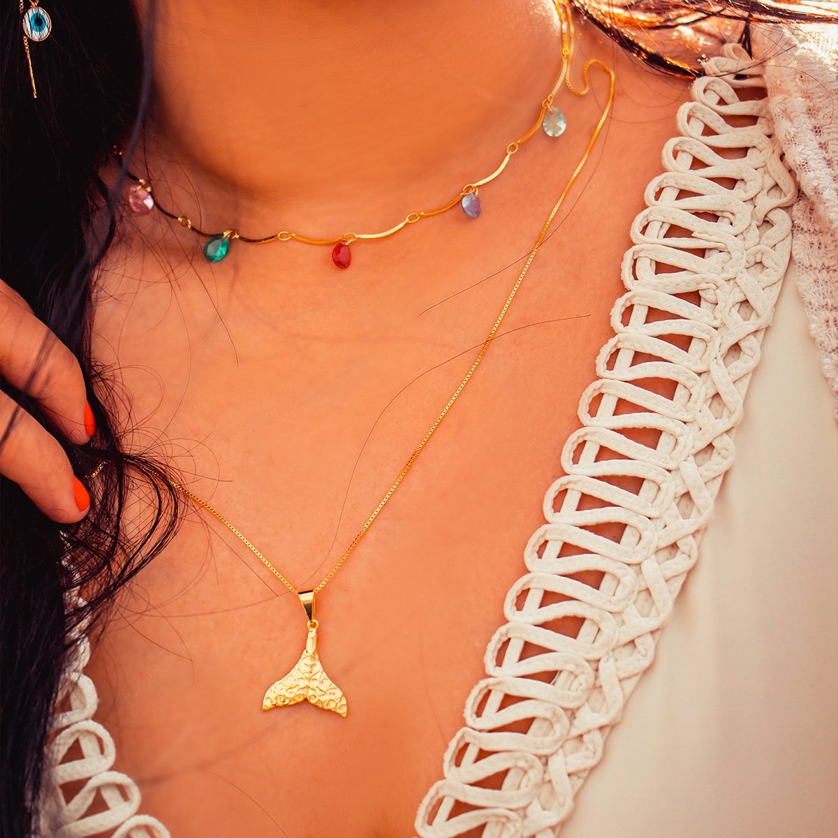 Pingente Ariel folheado a ouro 18k