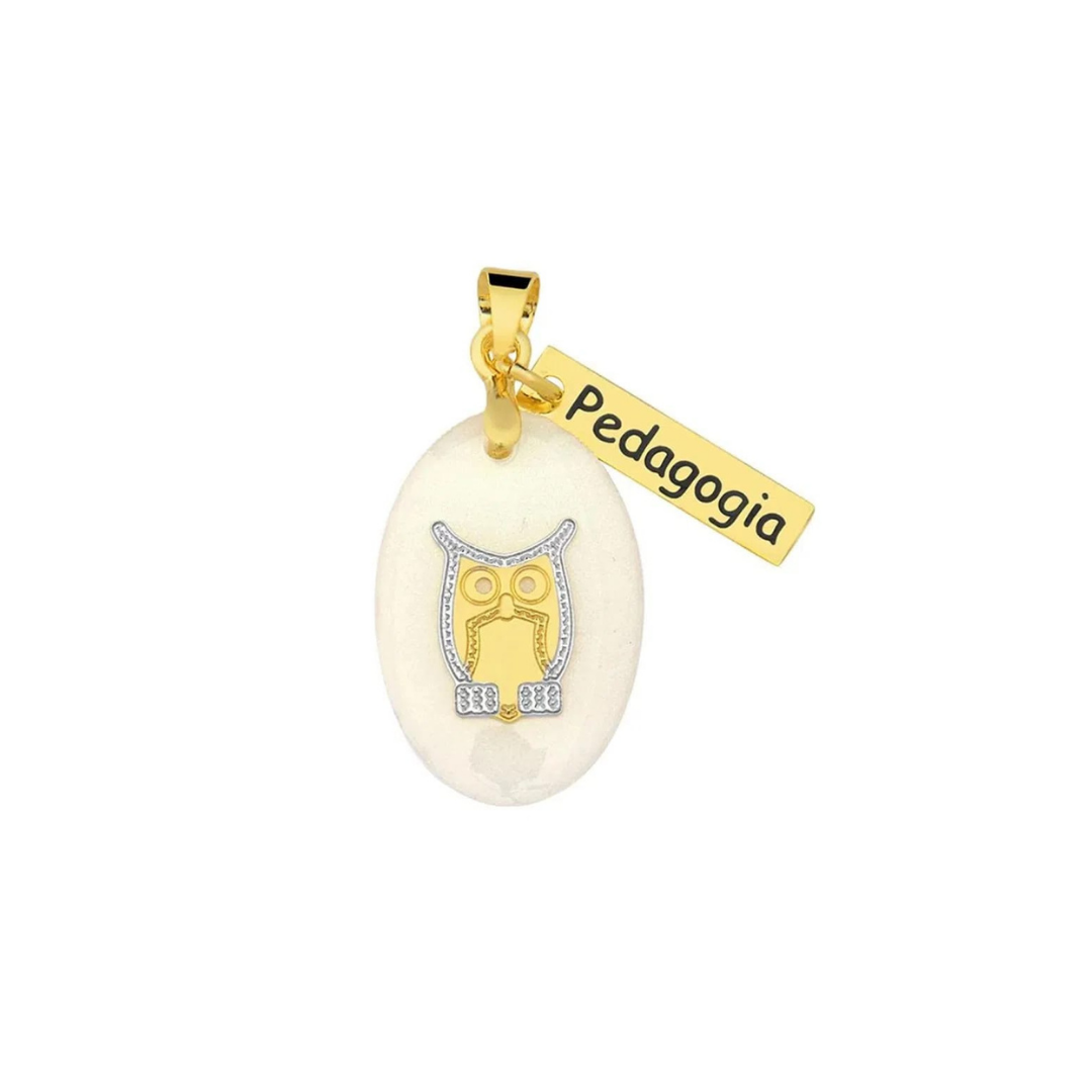 Pingente de Pedagogia folheado a ouro 18k