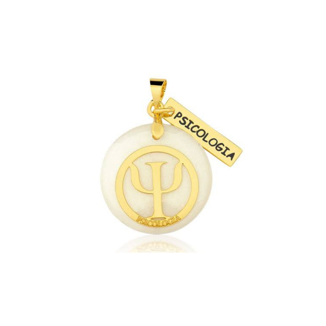 Pingente de Psicologia folheado a ouro 18k