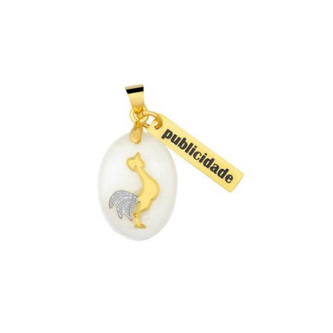 Pingente de Publicidade folheado a ouro 18k