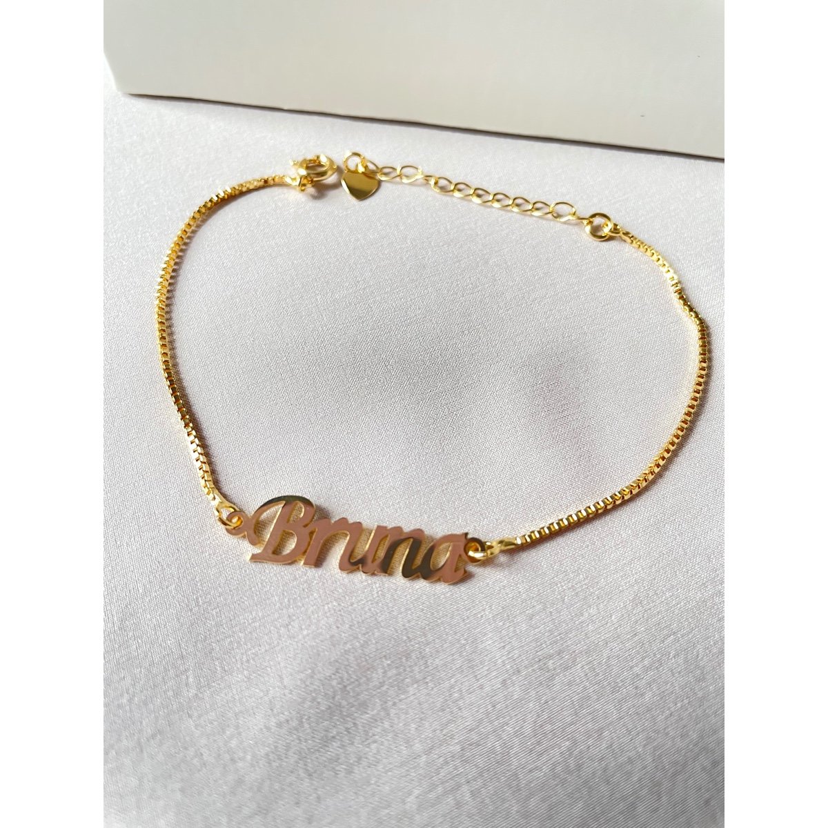 Pulseira adulto com personalização do nome folheada a ouro 18k (item personalizado, leia a descrição)