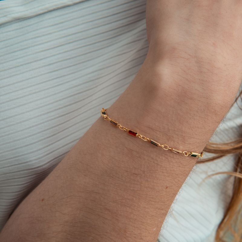 Pulseira Brisa de Cores folheada a ouro 18k