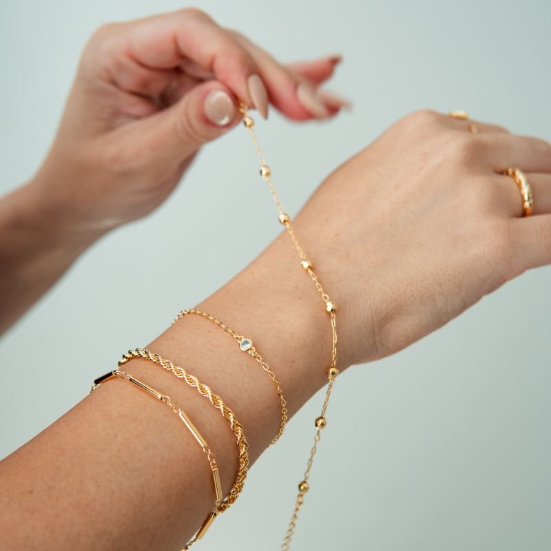 Pulseira de cordão baiano folheada a ouro 18k