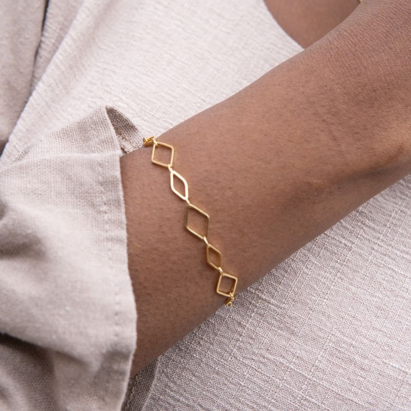 Pulseira de losangos folheada a ouro 18k