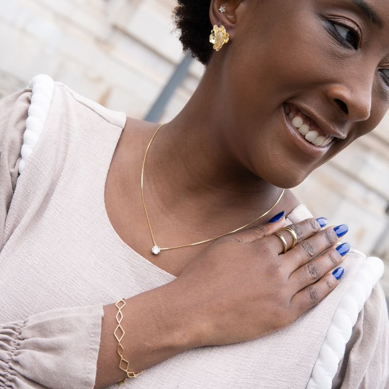 Pulseira de losangos folheada a ouro 18k