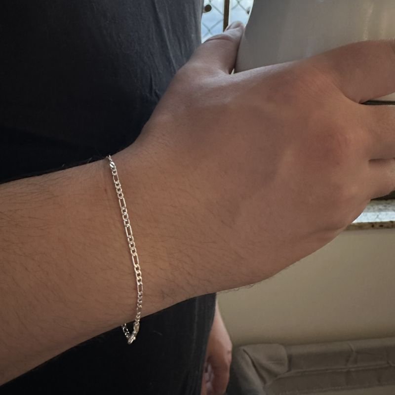 Pulseira Elos Fígaro 3x1 prata 925