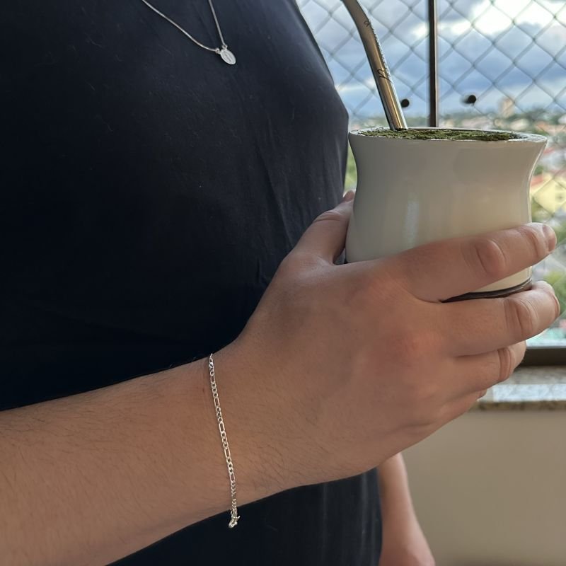 Pulseira Elos Fígaro 3x1 prata 925