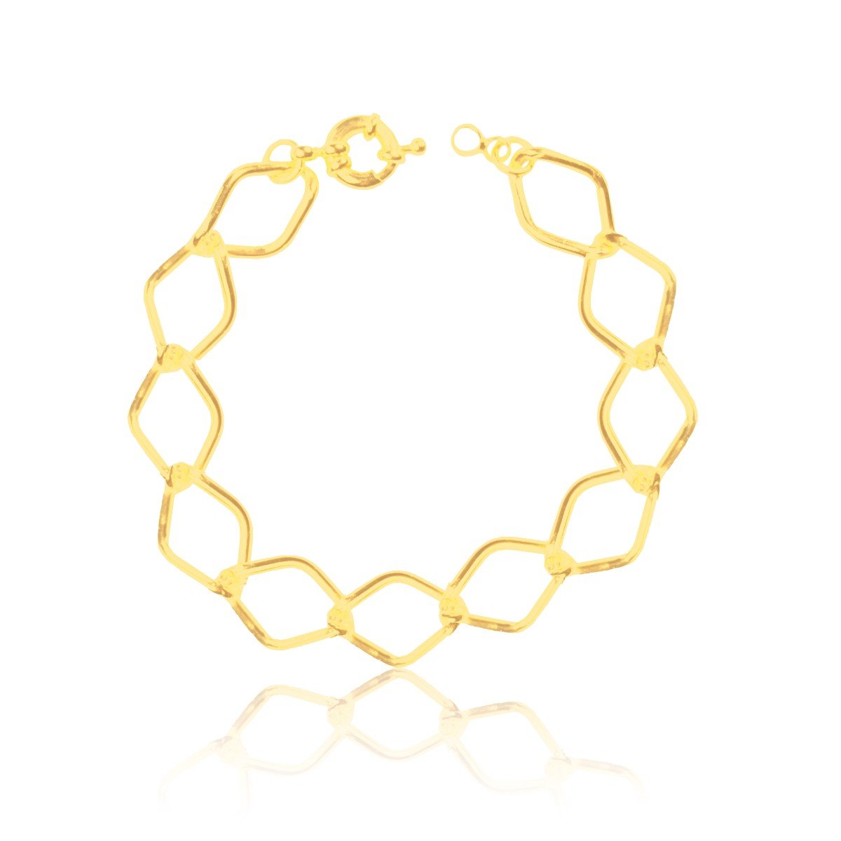 Pulseira Elos Groumet com Fios Longos folheado a ouro 18k