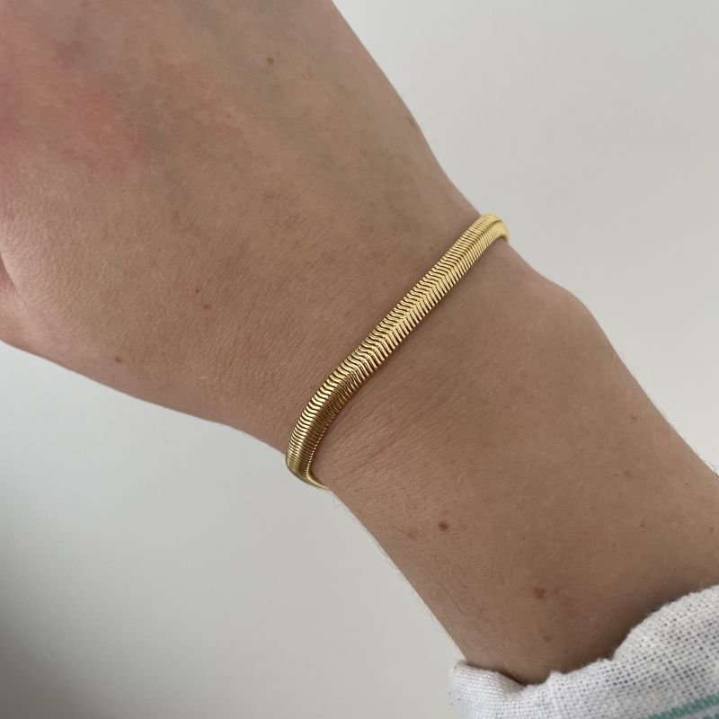 Pulseira Fio Alemão 5mm folheada a ouro 18k