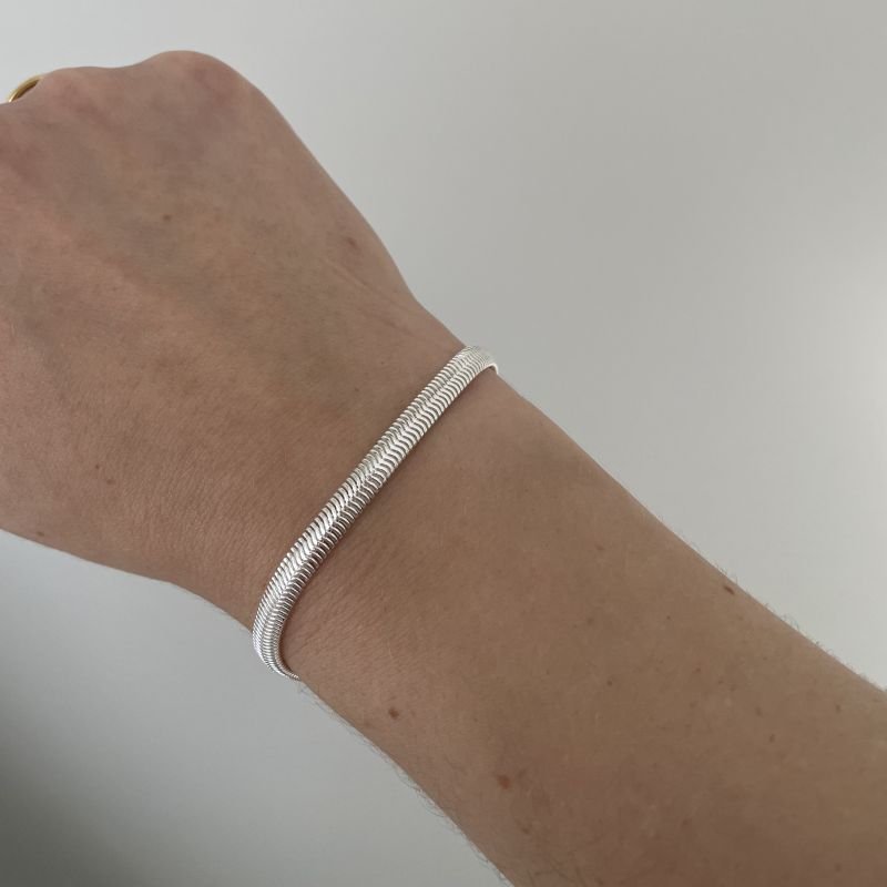 Pulseira Fio Alemão 5mm folheada a prata