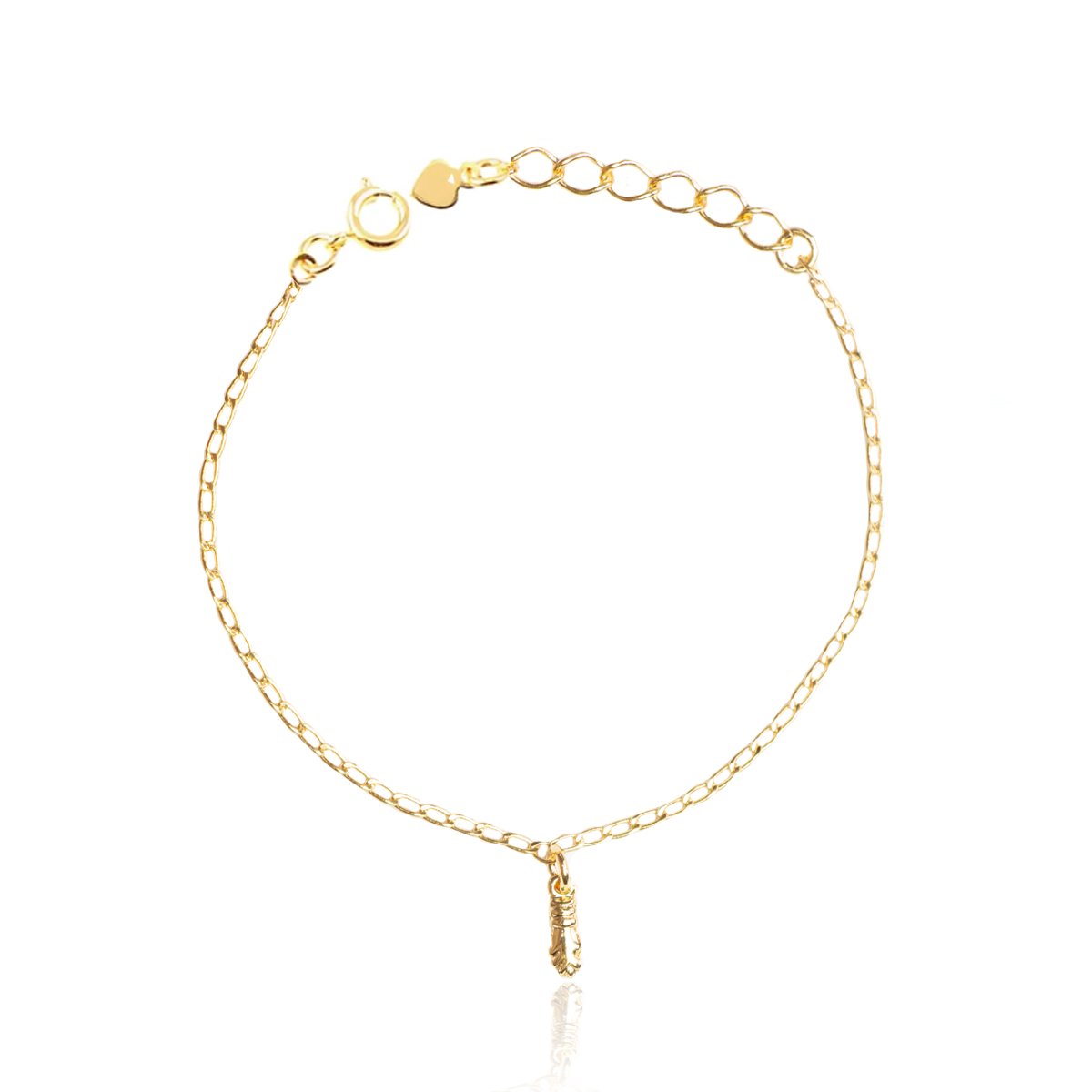 Pulseira infantil de figa folheada a ouro 18k