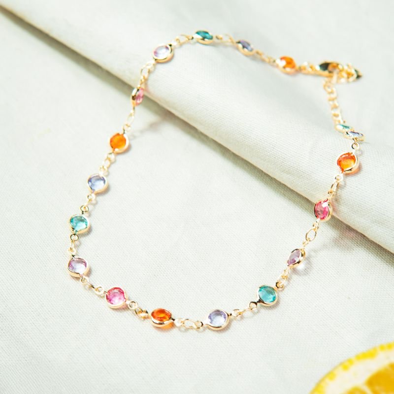 Tornozeleira Solare folheada a ouro 18k